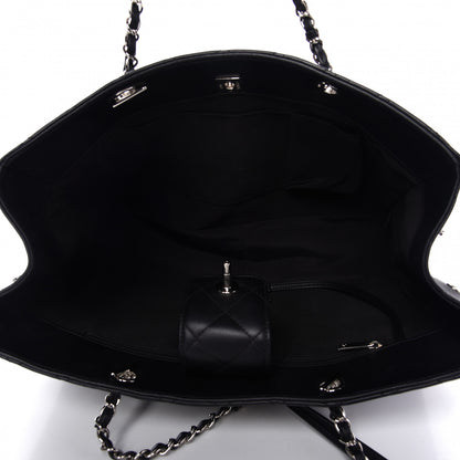 Chanel Calfskin Quilted Large CC Shopping Tote Black 9 of 19