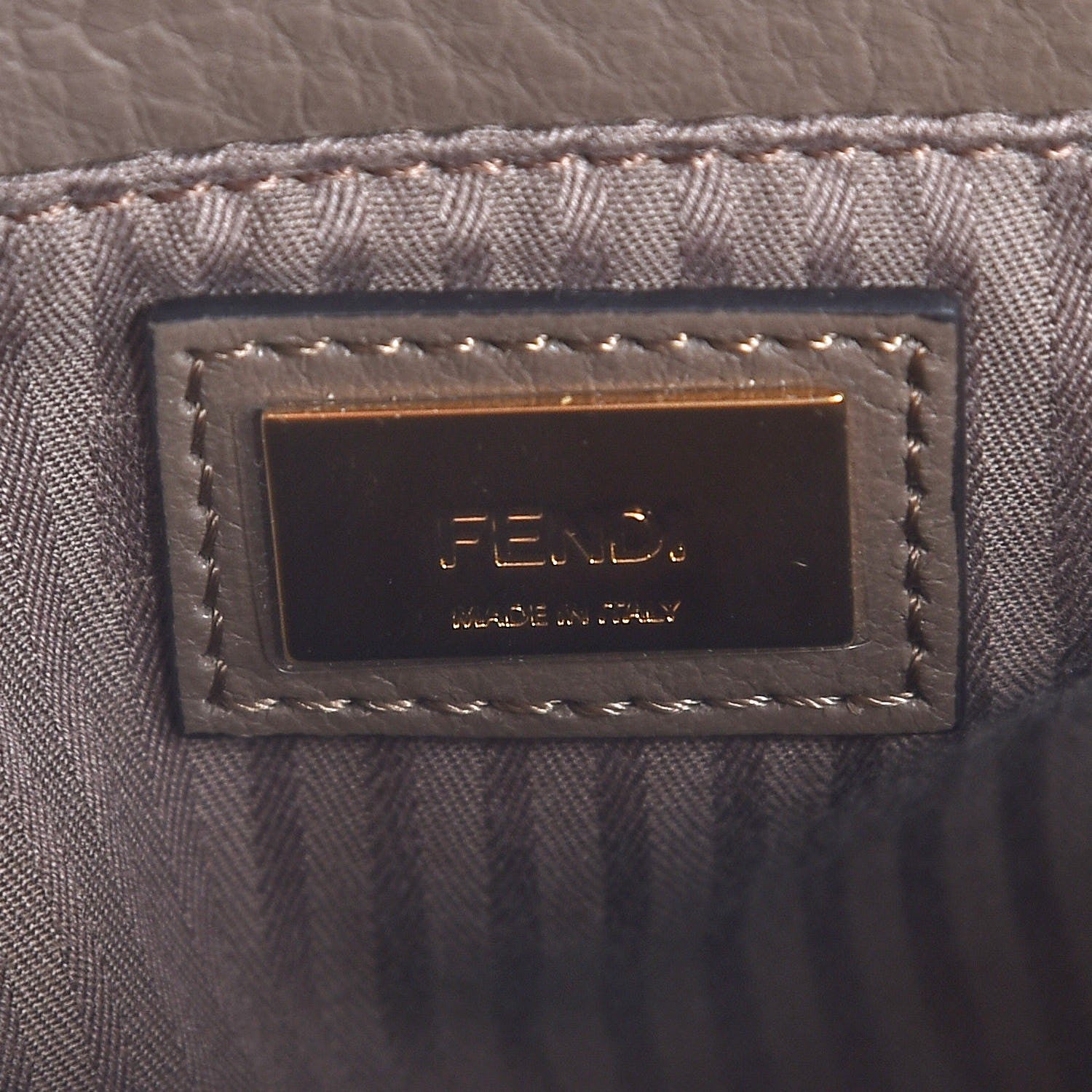 Fendi Vitello Elite Flamingo Petite 2Jours Tote Seppia 8 of 9
