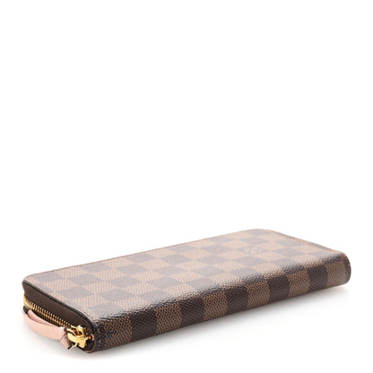 Louis Vuitton Damier Ebene Clemence Wallet Rose Ballerine 4 of 7