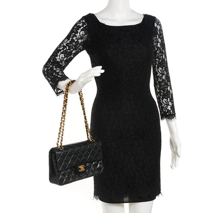 Chanel Lambskin Quilted Small Double Flap Black 2 of 8