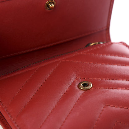 Gucci Calfskin Matelasse GG Marmont Wallet Hibiscus Red 7 of 9