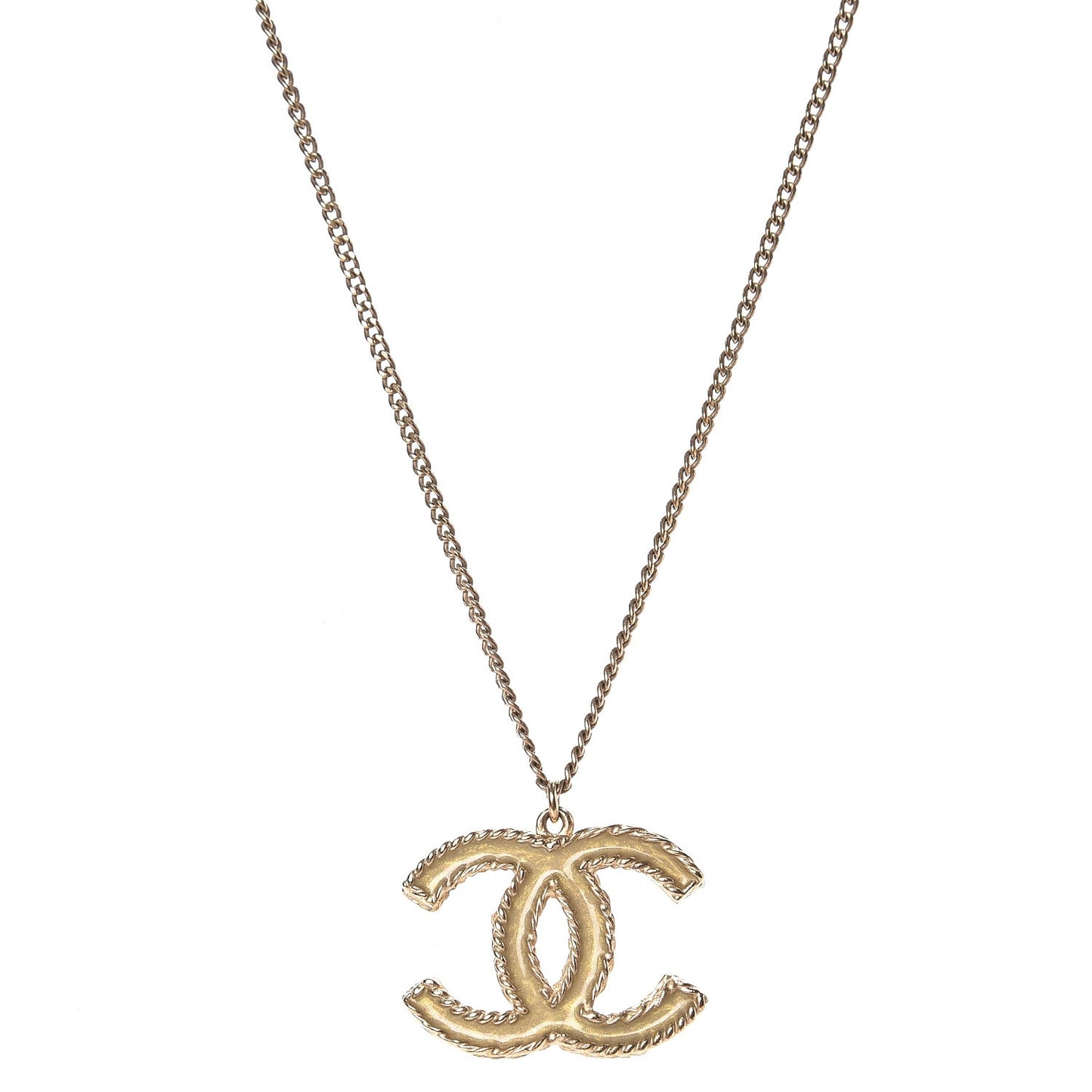 Crystal Enamel CC Necklace Light Gold