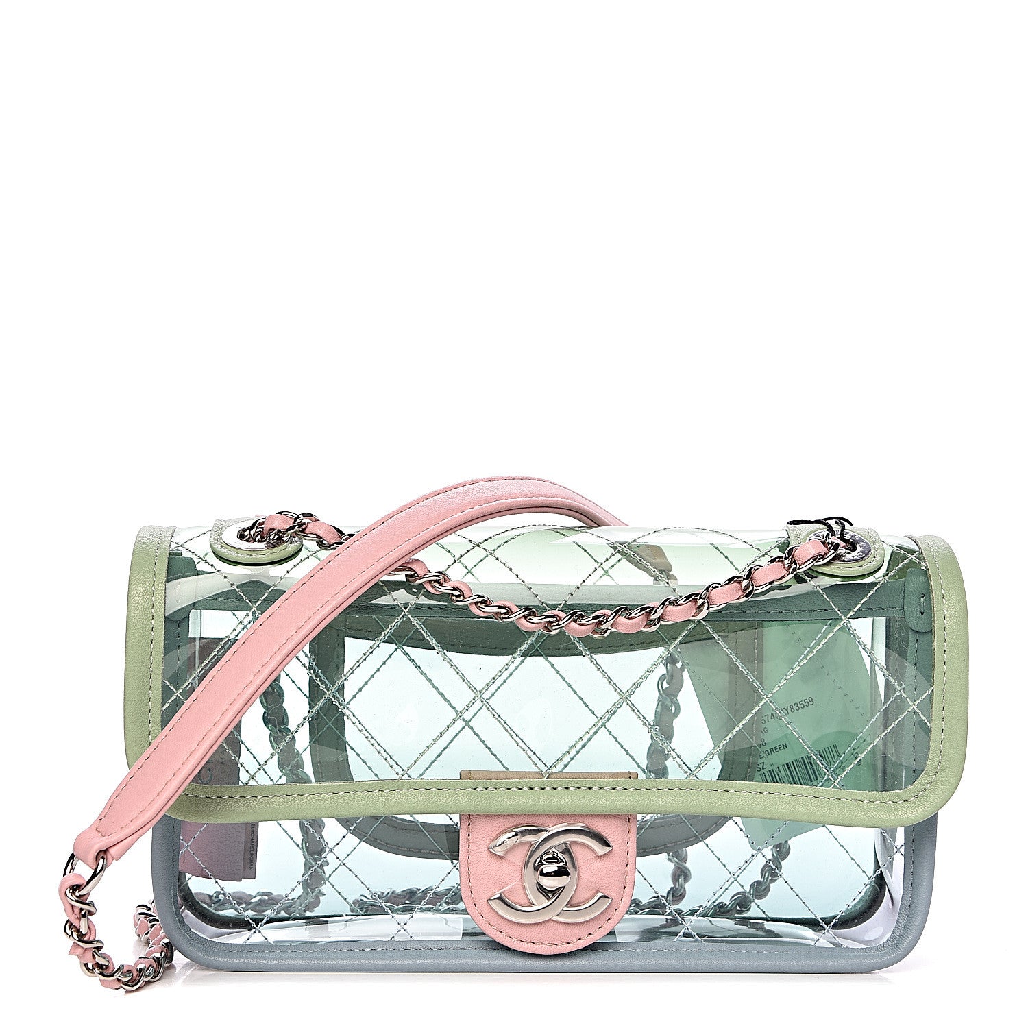 Chanel Lambskin PVC Quilted Mini Coco Splash Flap Blue Green 2 of 11