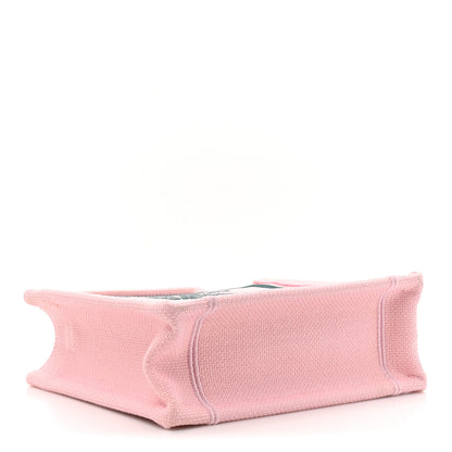 Christian Dior Canvas Embroidered Book Cover Mini Book Tote Pink Green 4 of 10