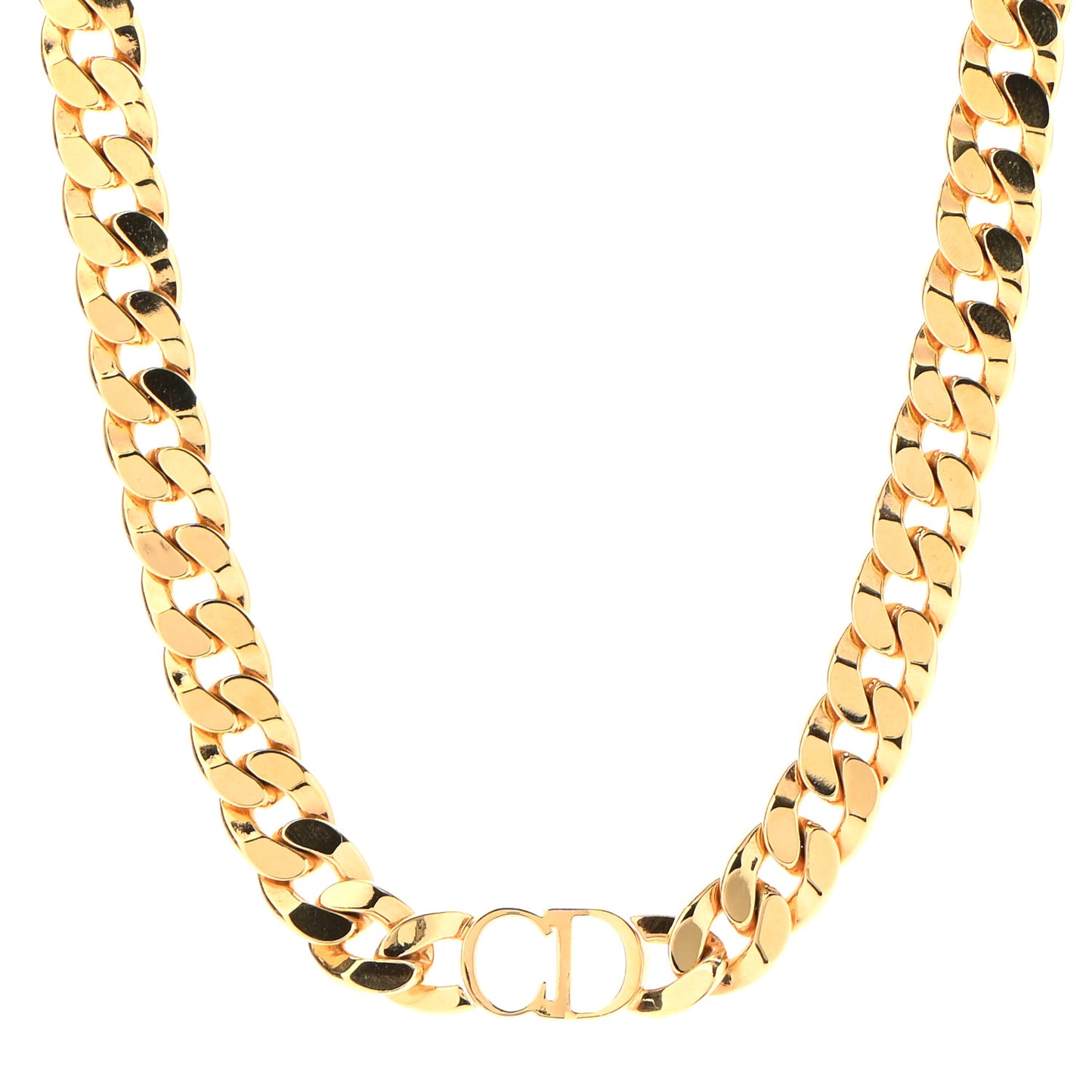 Metal CD Choker Necklace Gold