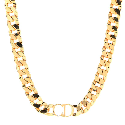 Christian Dior Metal CD Choker Necklace Gold 1 of 5