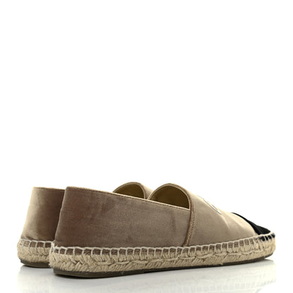 Chanel Velvet Logo Espadrilles 36 Beige Black 4 of 8