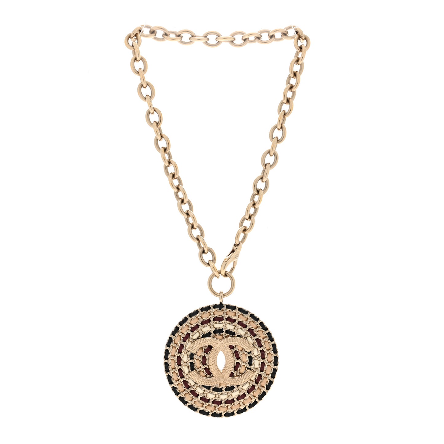 Lambskin Chain CC Necklace Gold