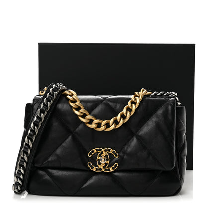 Chanel Goatskin Quilted Medium Chanel 19 Flap Black 13 of 13