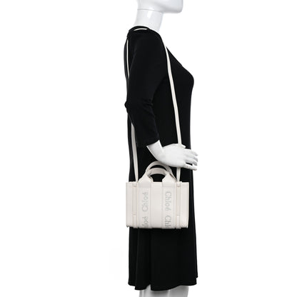 Chloe Calfskin Mini Woody Ribbon Tote White 2 of 10