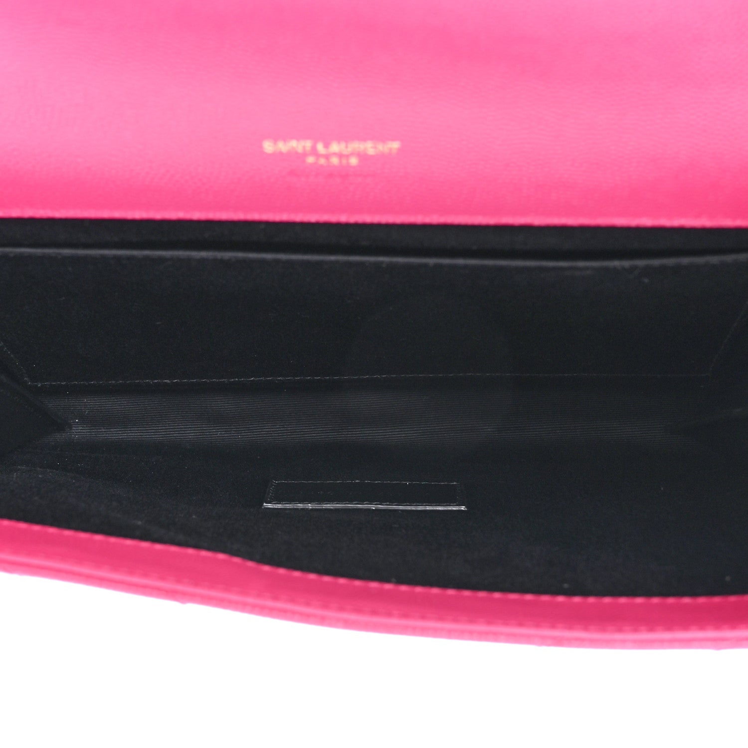 Saint Laurent Grain De Poudre Matelasse Chevron Monogram Envelope Clutch Fuchsia 5 of 10