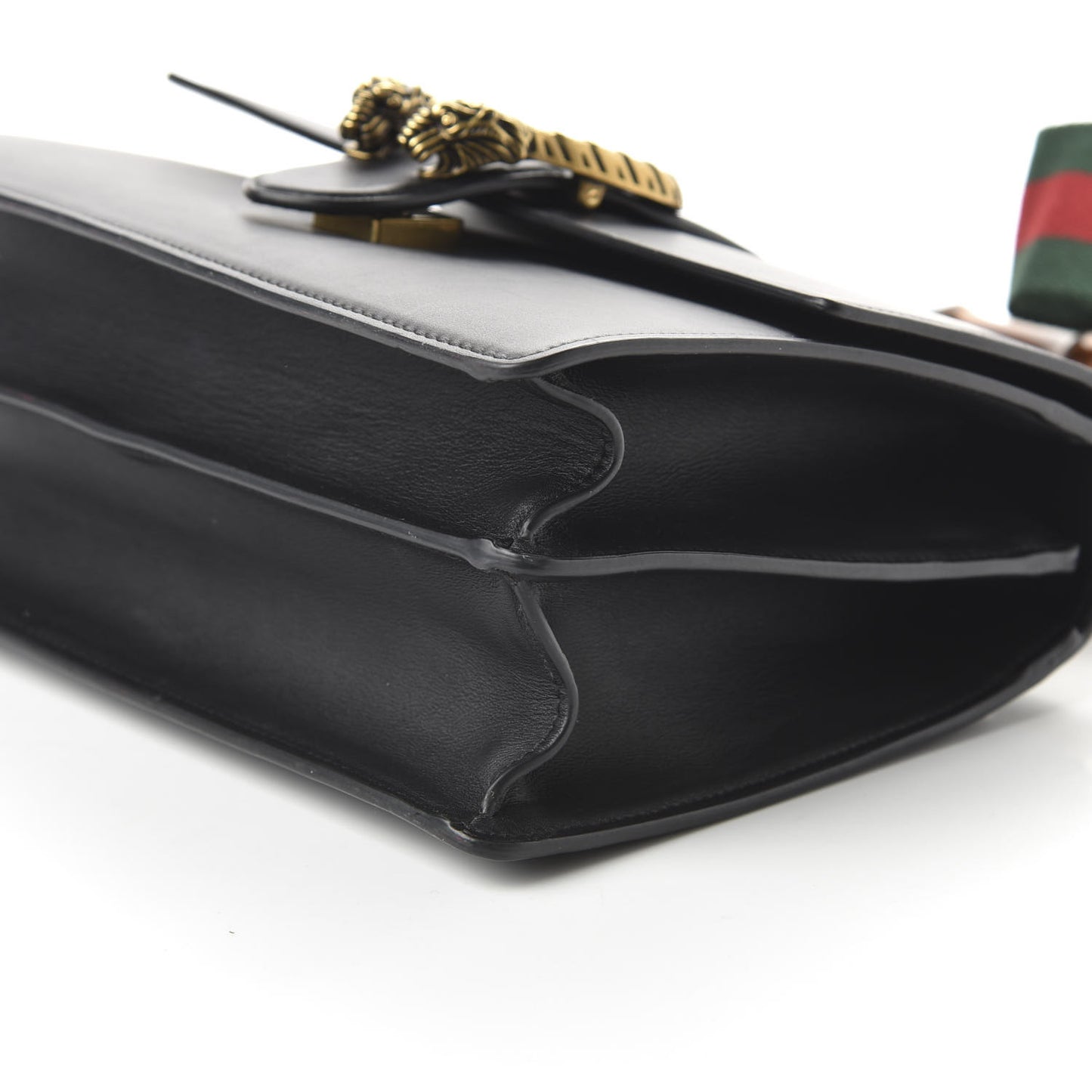 Moon Calfskin Web Medium Dionysus Bamboo Top Handle Bag Black