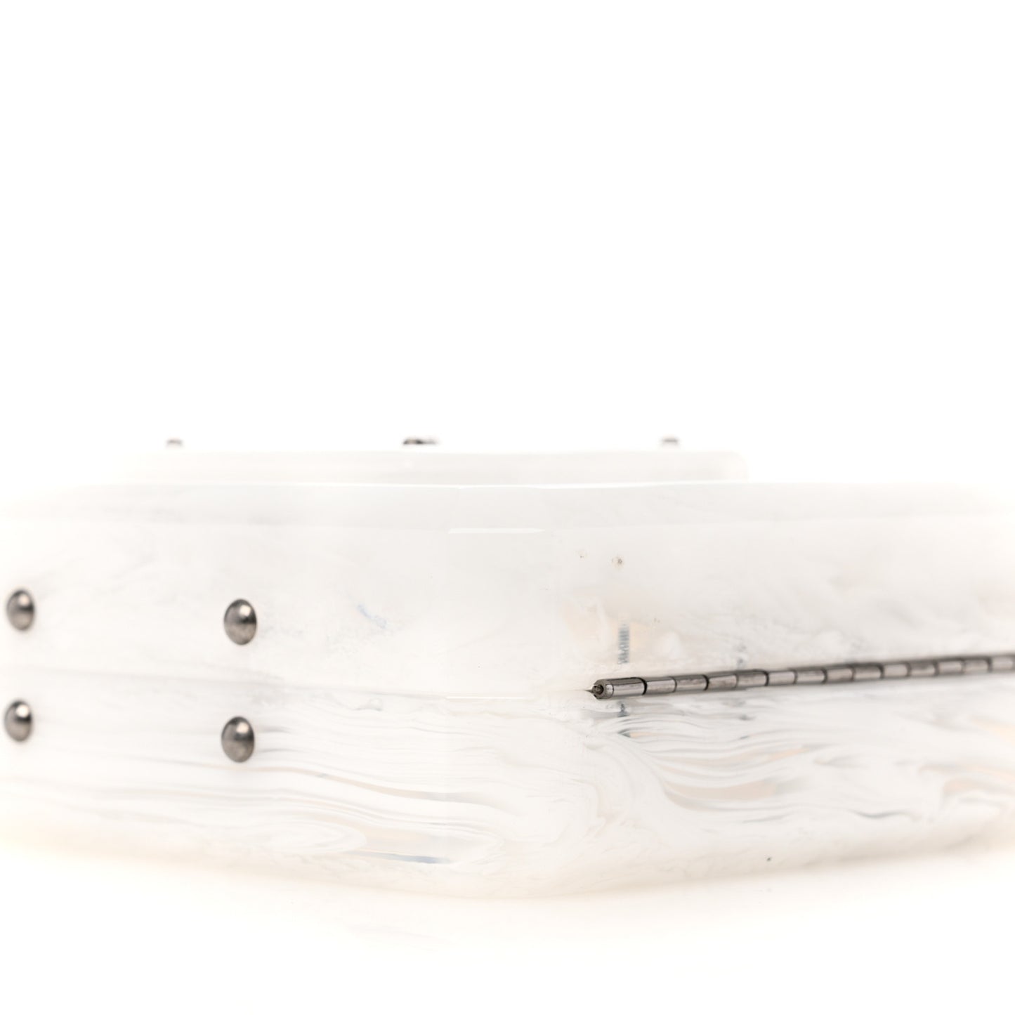 Marbled Plexiglass Buonasera Perfume Bottle Clutch White