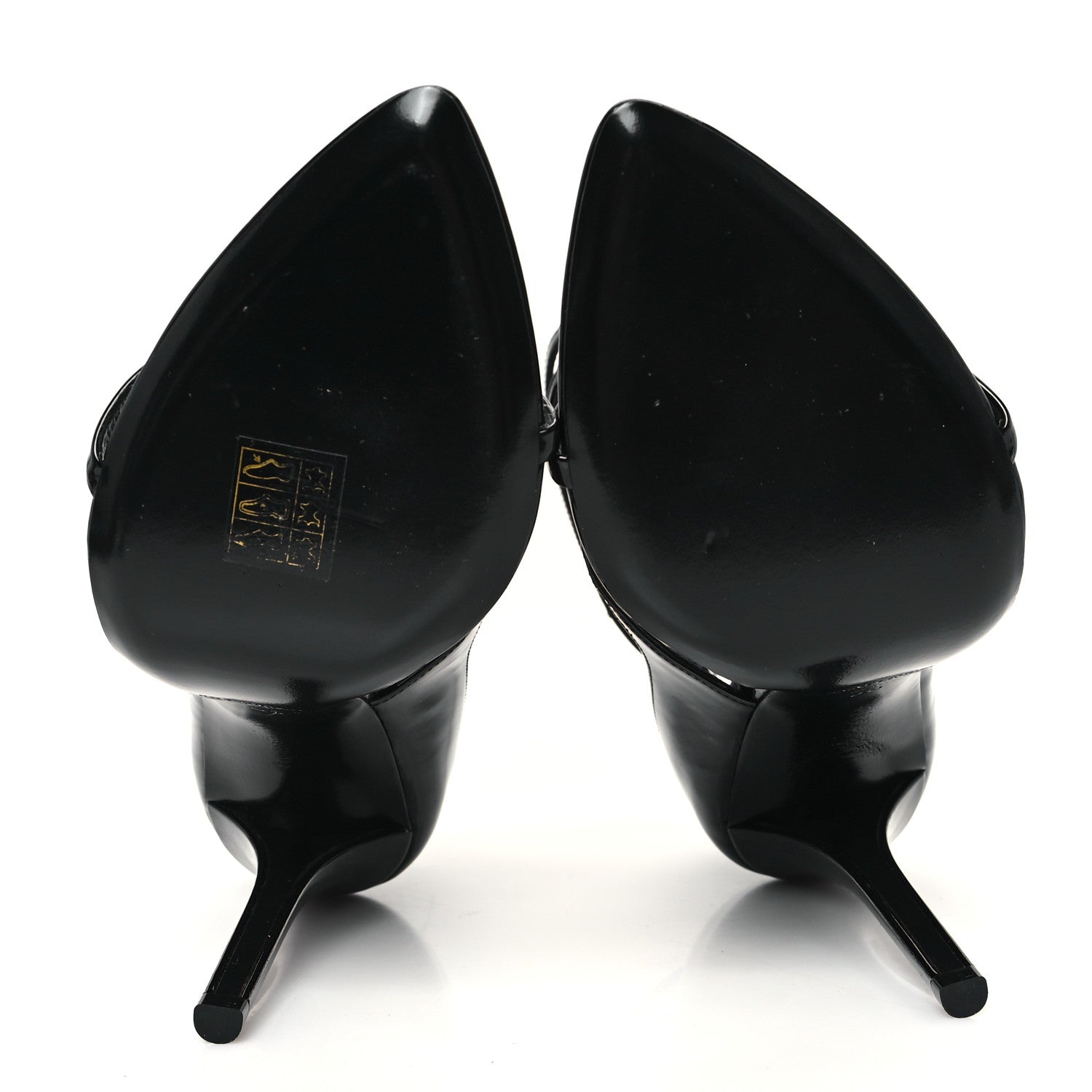 Saint Laurent Patent Calfskin Dita 110 Sandals 38 Black 6 of 10