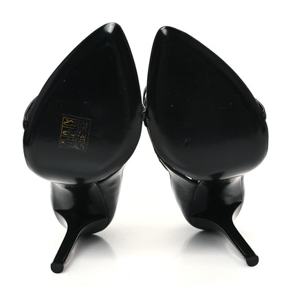 Saint Laurent Patent Calfskin Dita 110 Sandals 38 Black 6 of 10