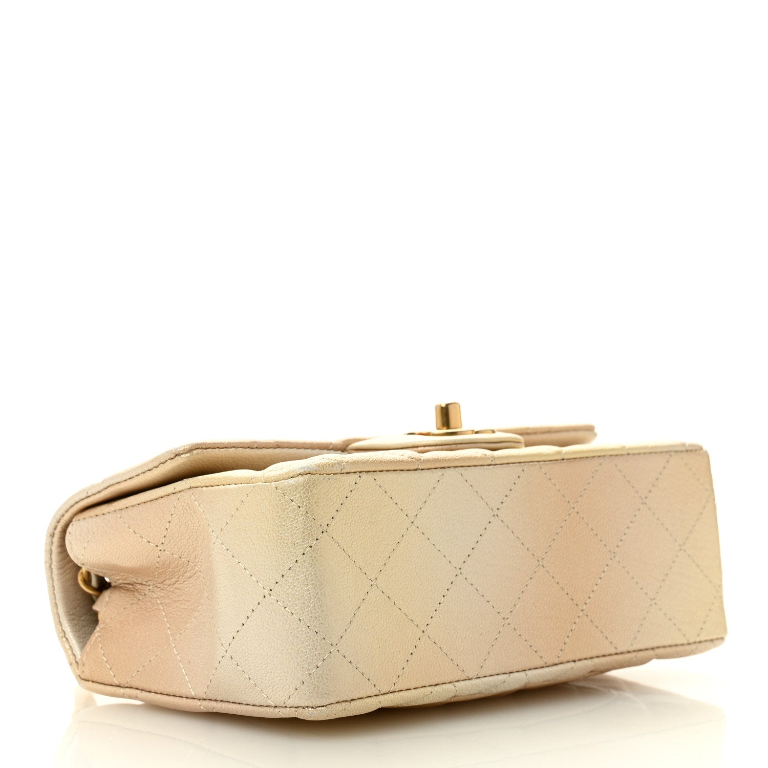 Chanel Metallic Goatskin Quilted Mini Rectangular Flap Gold 4 of 11