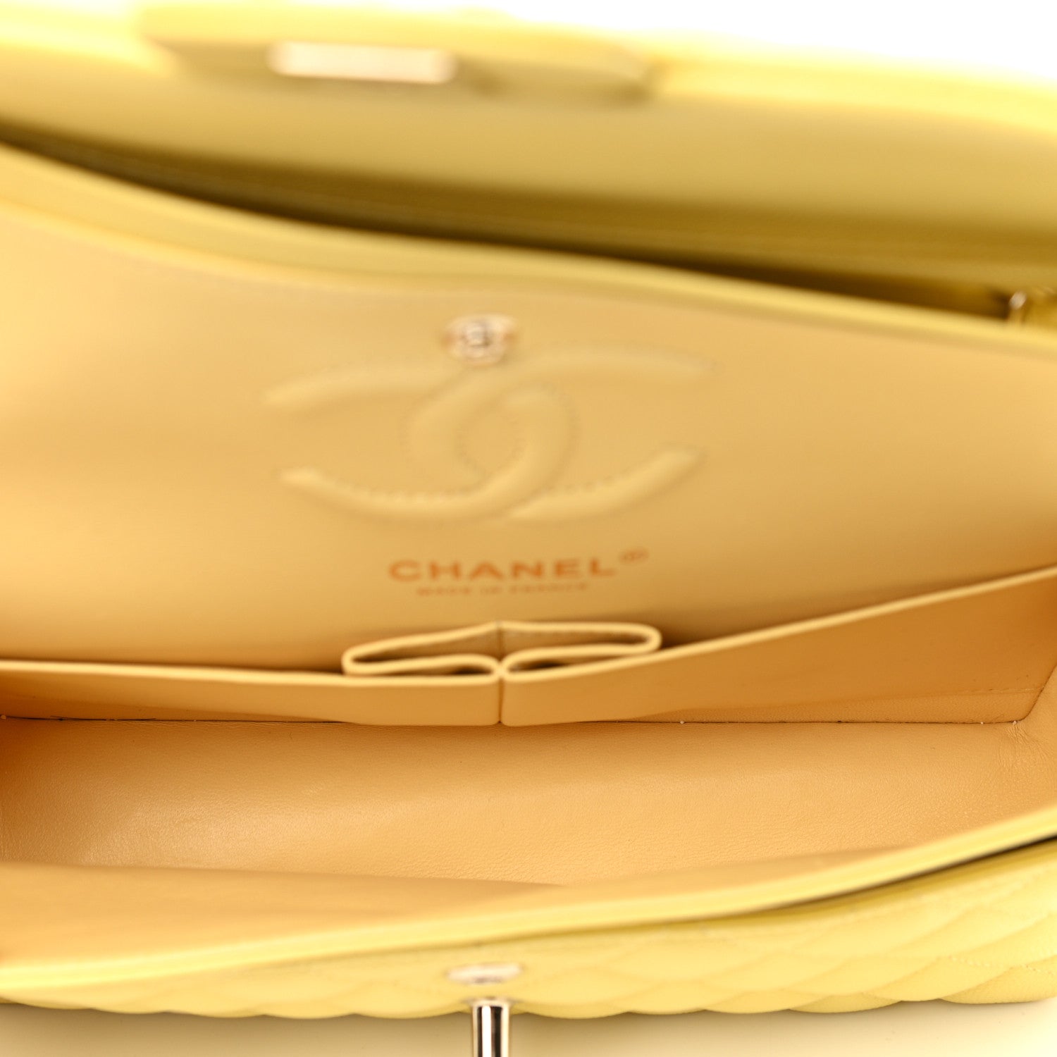 Chanel Caviar Quilted Small Double Flap Yellow 5 of 11