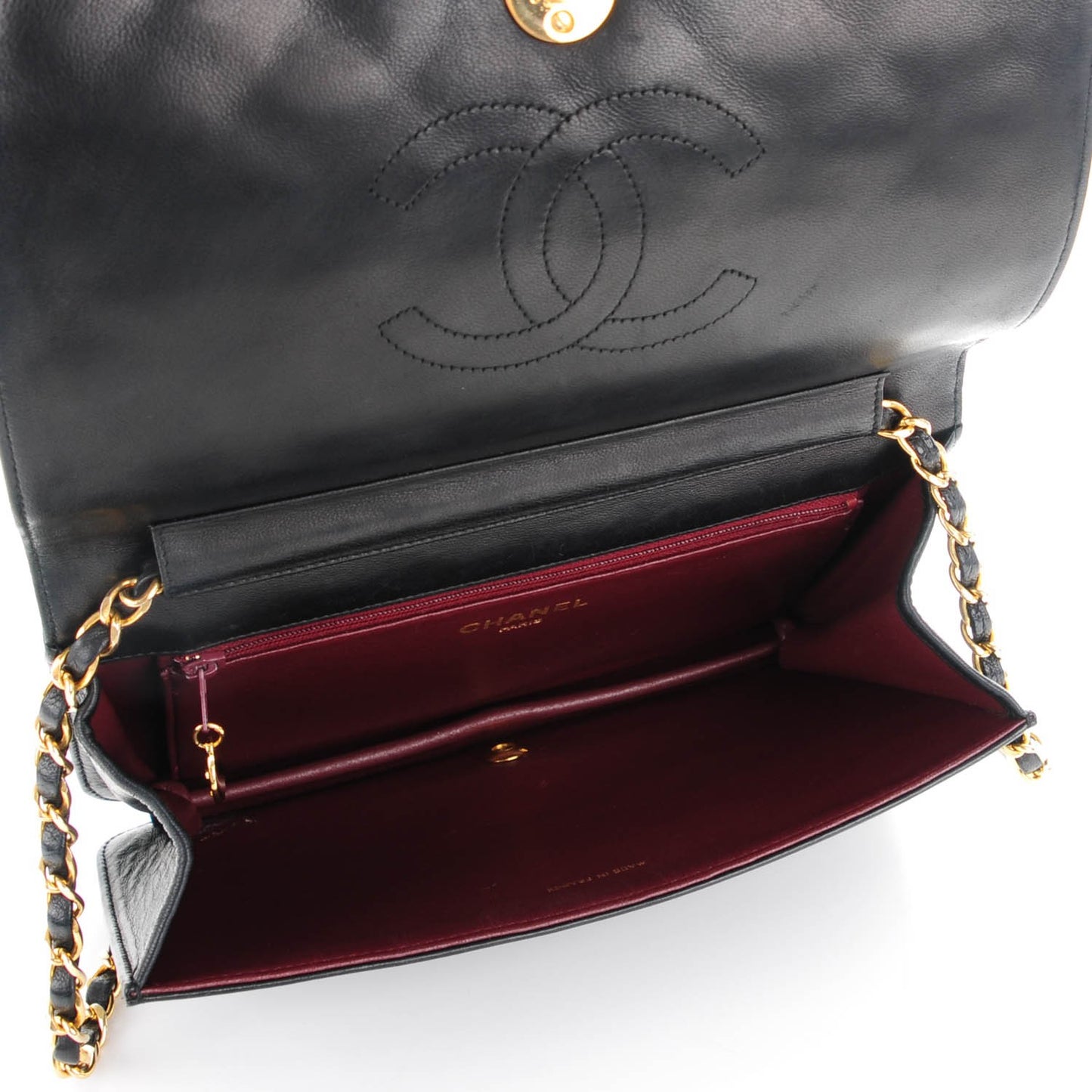 Lambskin Quilted Small Evening Flap Black