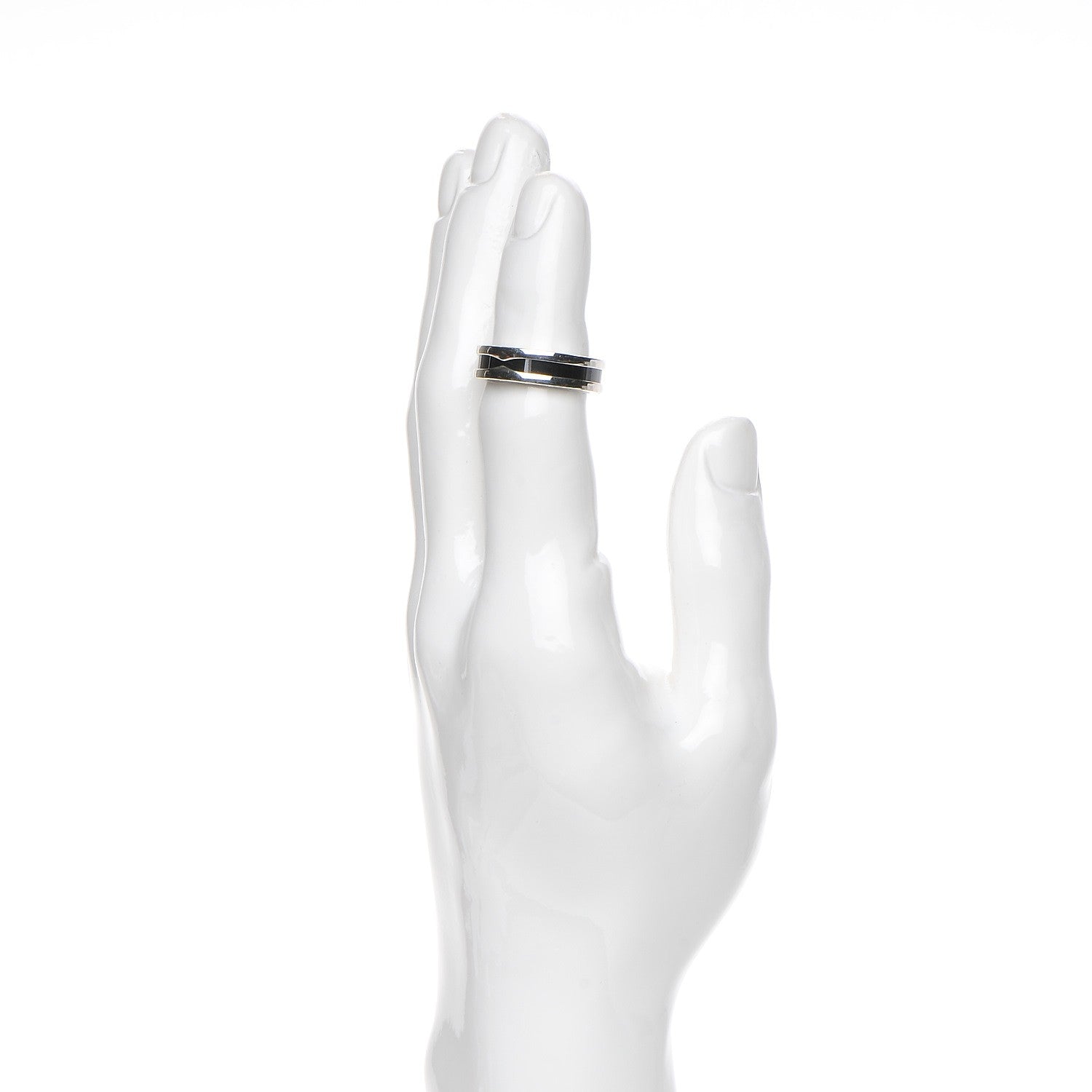 Bulgari Sterling Silver Ceramic Save The Children One-Band Ring 52 6 2 of 7