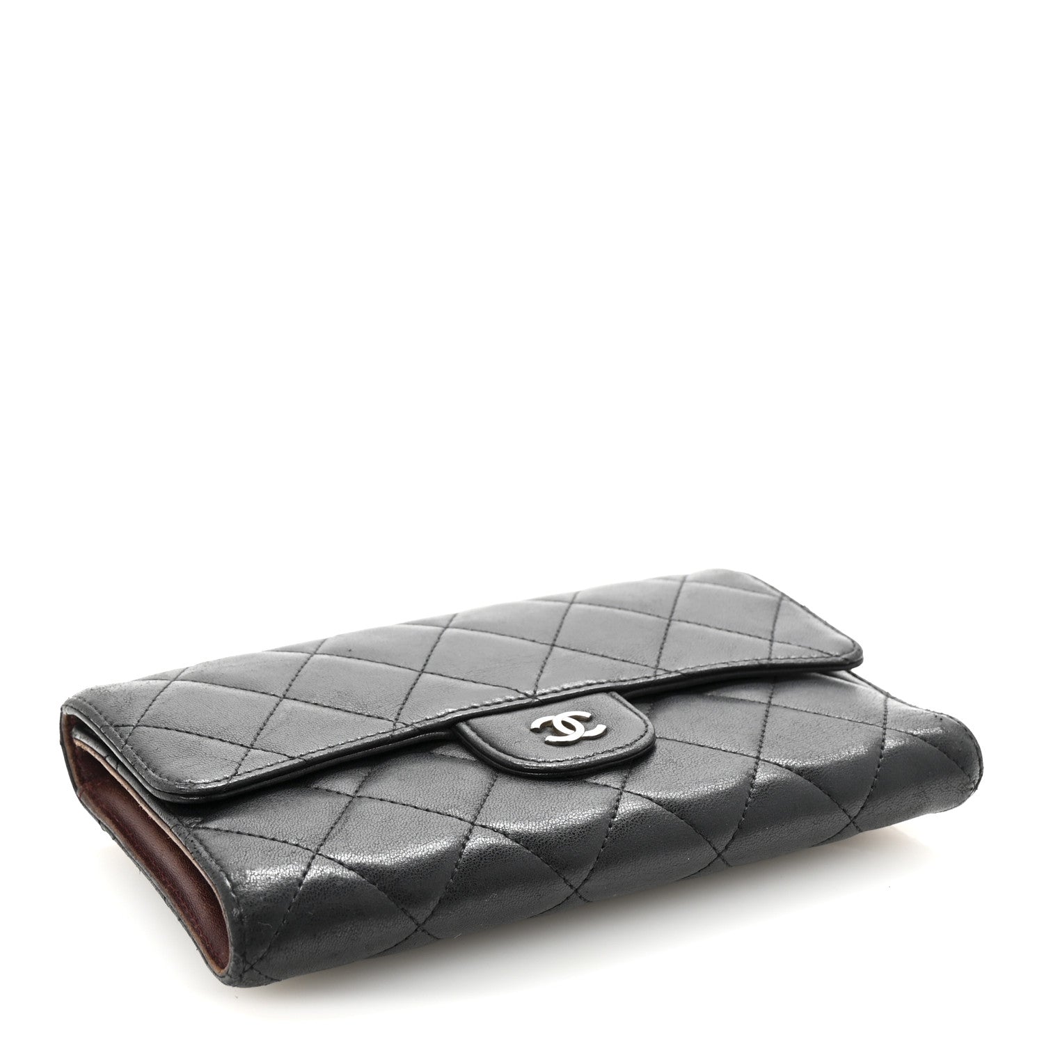 Chanel Lambskin Quilted Large Flap Wallet Black 4 of 8