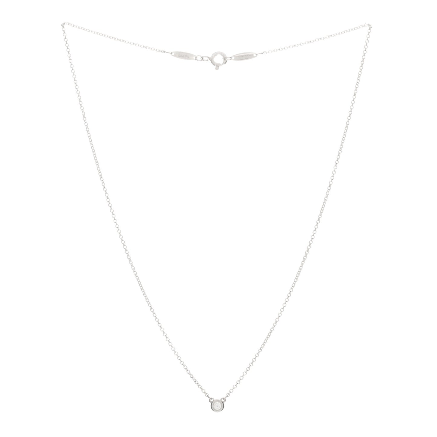 Sterling Silver Diamond .07ct Elsa Peretti Diamonds by the Yard Pendant Necklace
