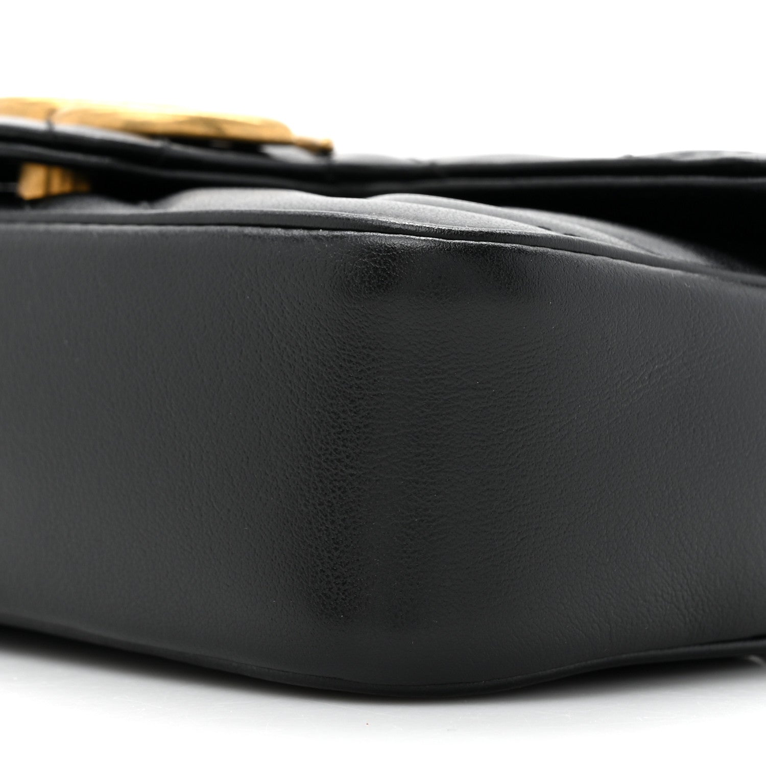 Gucci Calfskin Matelasse Super Mini GG Marmont Shoulder Bag Black 9 of 10