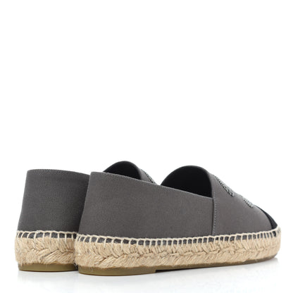 Chanel Canvas Grosgrain CC Espadrilles 39 Grey Black 4 of 12