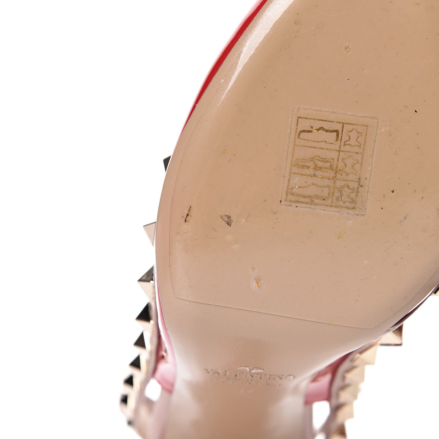 Patent Rockstud Ankle Strap 100mm Pumps 37 Rosso Valentino Poudre