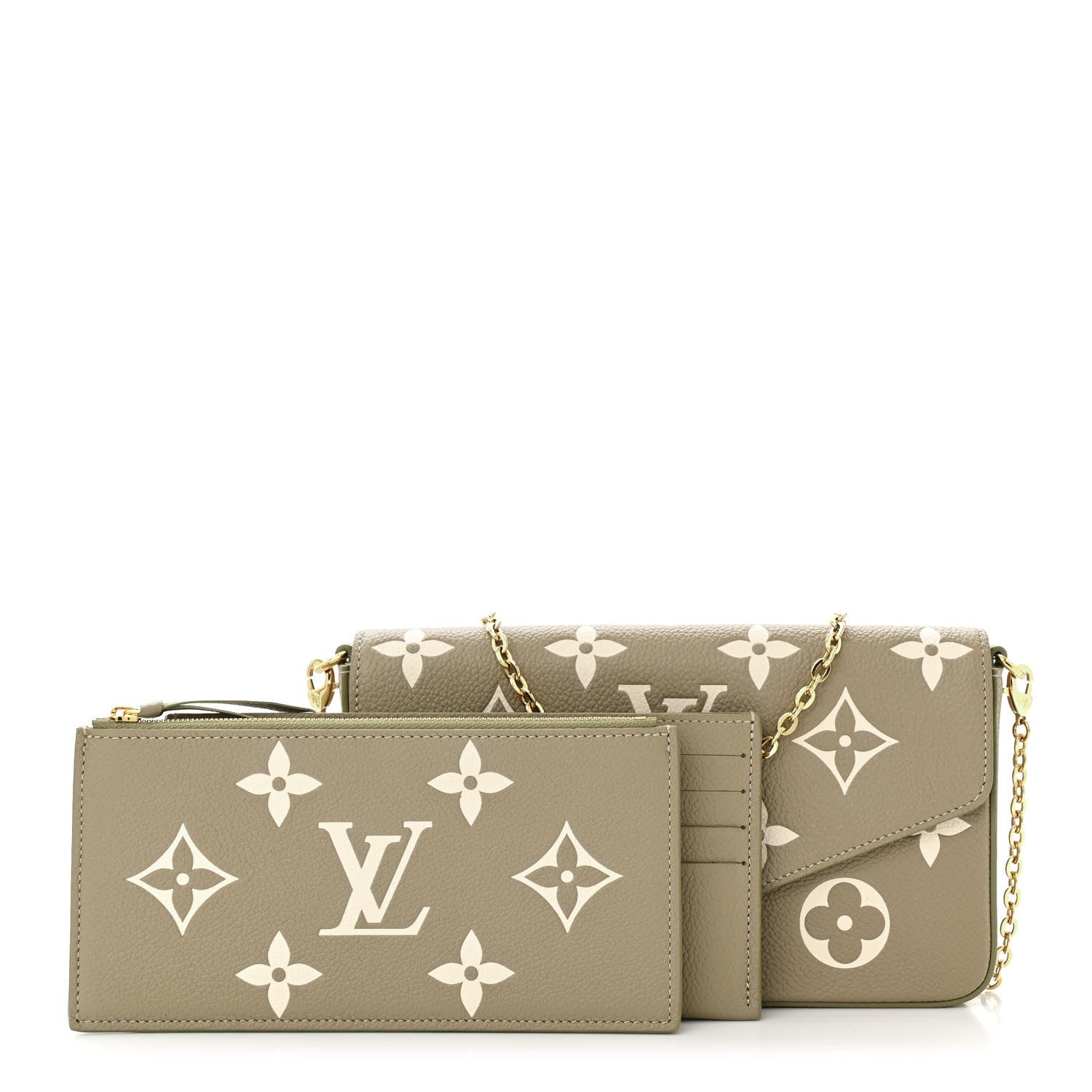 Louis Vuitton Empreinte Monogram Giant Felicie Pochette Tourterelle Creme 3 of 10