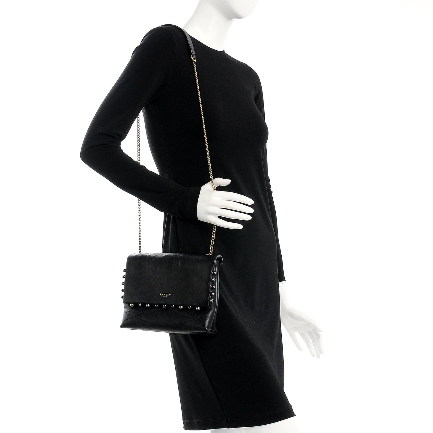 Lambskin Quilted Metal Pearl Mini Sugar Flap Shoulder Bag Black