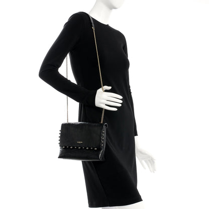 Lanvin Lambskin Quilted Metal Pearl Mini Sugar Flap Shoulder Bag Black 2 of 8