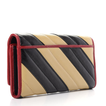 Gucci Azalea Calfskin Matelasse Diagonal Patchwork Torchon GG Marmont Continental Wallet Black Beige Romantic Cerise 3 of 8