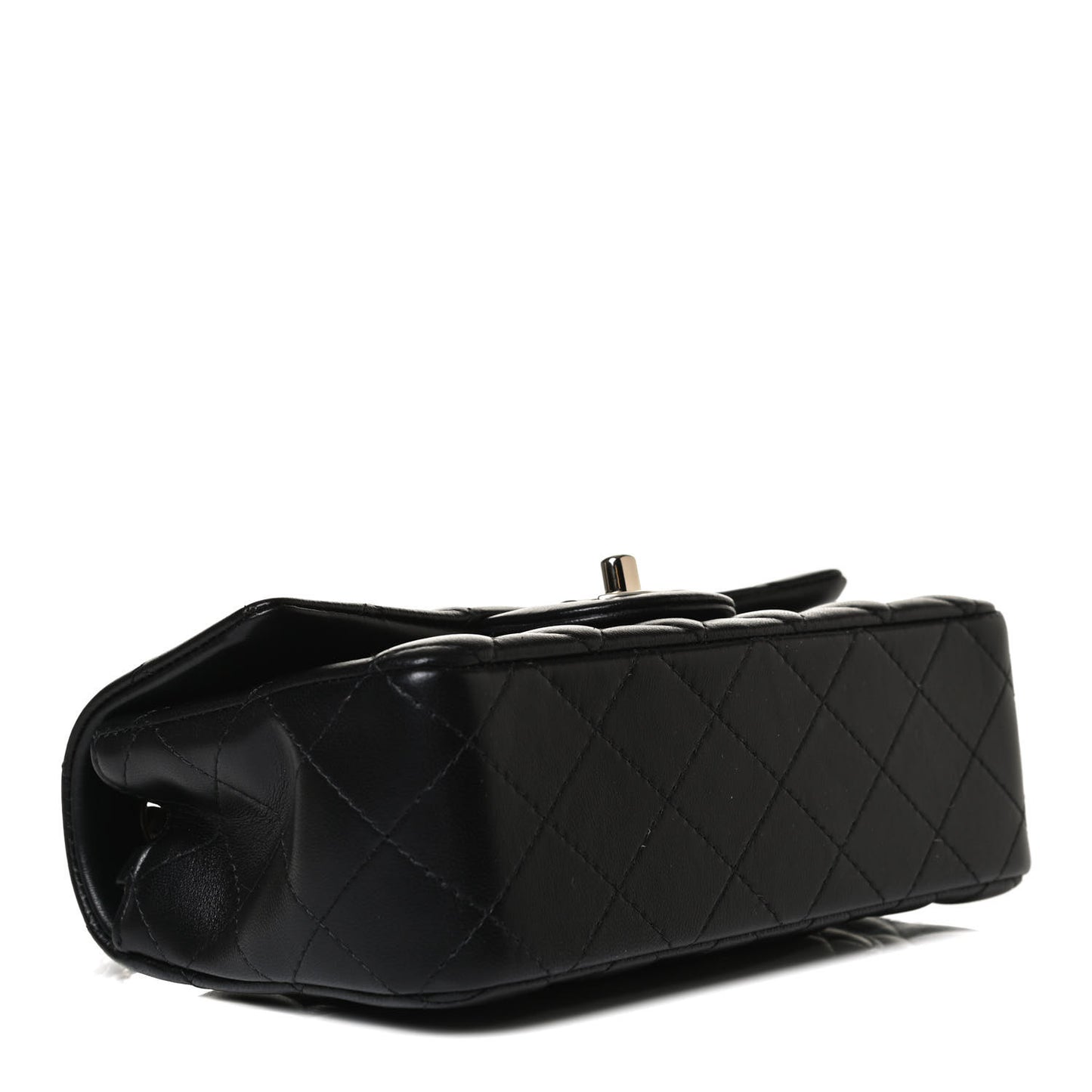 Lambskin Quilted Mini Rectangular Flap Black