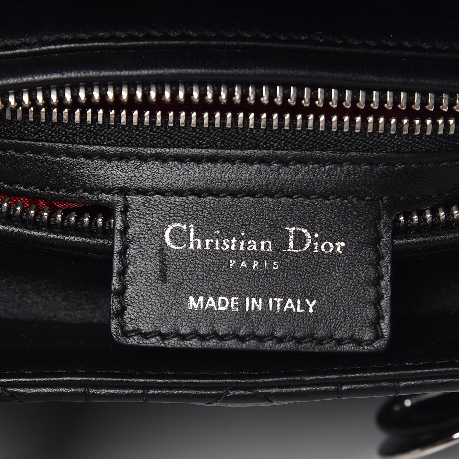 Christian Dior Lambskin Cannage Medium Lady Dior Black 9 of 14