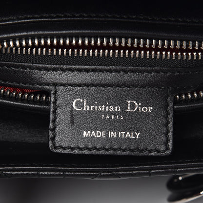 Christian Dior Lambskin Cannage Medium Lady Dior Black 9 of 14
