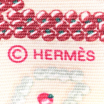 Hermes Silk Kelly En Perles Twilly Creme Framboise 3 of 4