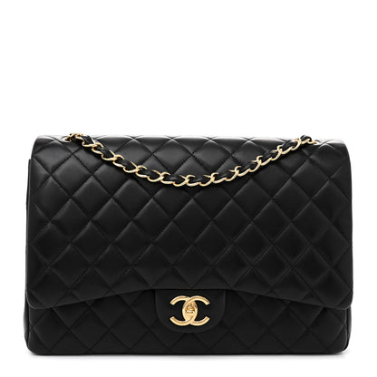 Chanel Lambskin Quilted Maxi Double Flap Black 1 of 12