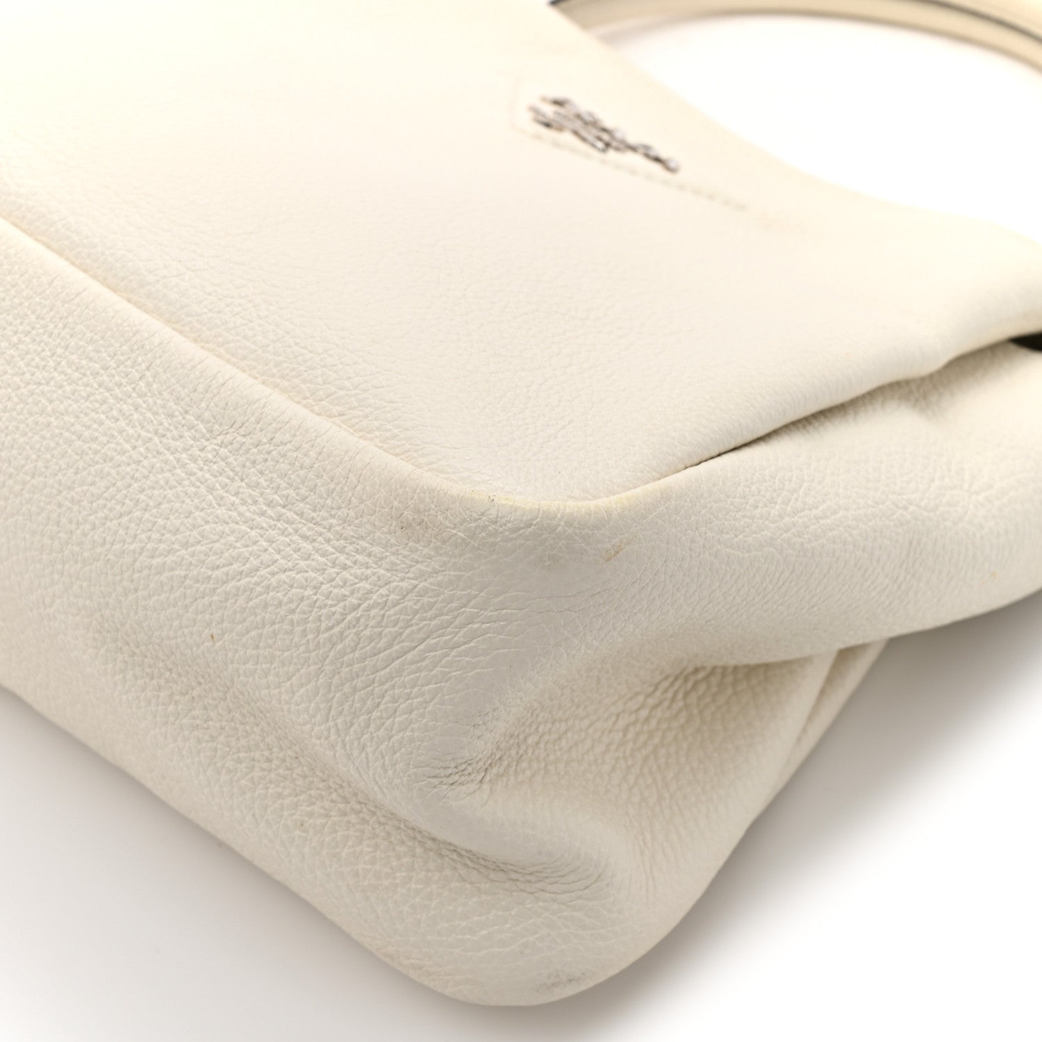 Prada Vitello Daino Soft Medium Zippered Top Handle Bag White 8 of 14