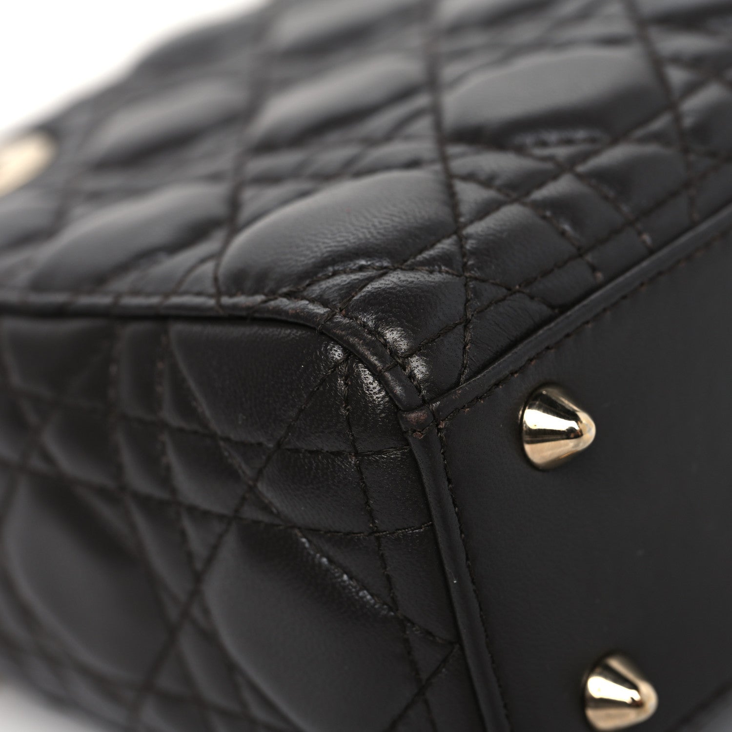 Christian Dior Lambskin Cannage Small Lucky Badges My Lady Dior Dark Grey 10 of 11