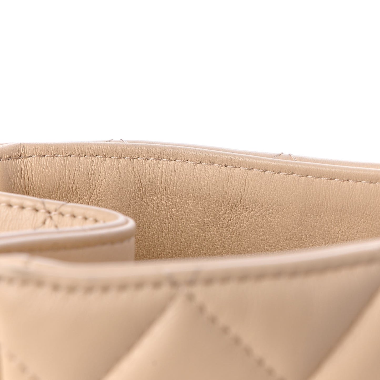 Calfskin Quilted Large CC Shopping Tote Beige