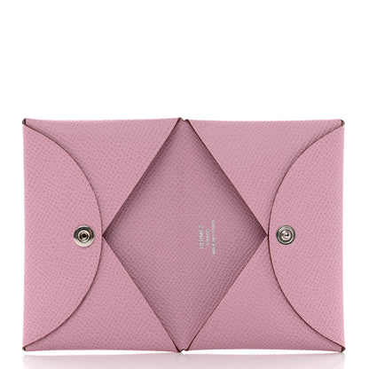 Hermes Epsom Calvi Card Case Mauve Sylvestre 6 of 8