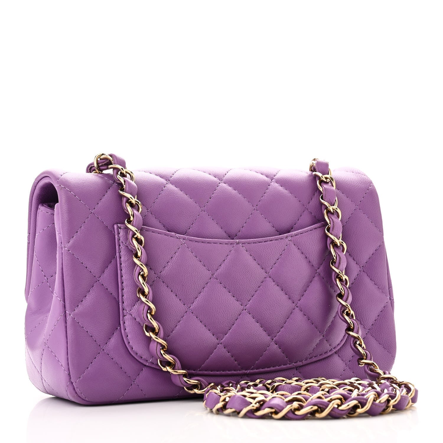 Chanel Lambskin Quilted Mini Rectangular Flap Purple 2 of 10
