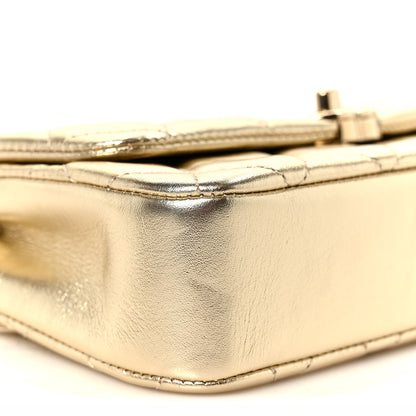 Chanel Metallic Lambskin Quilted Mini Chain Flap Gold 8 of 9