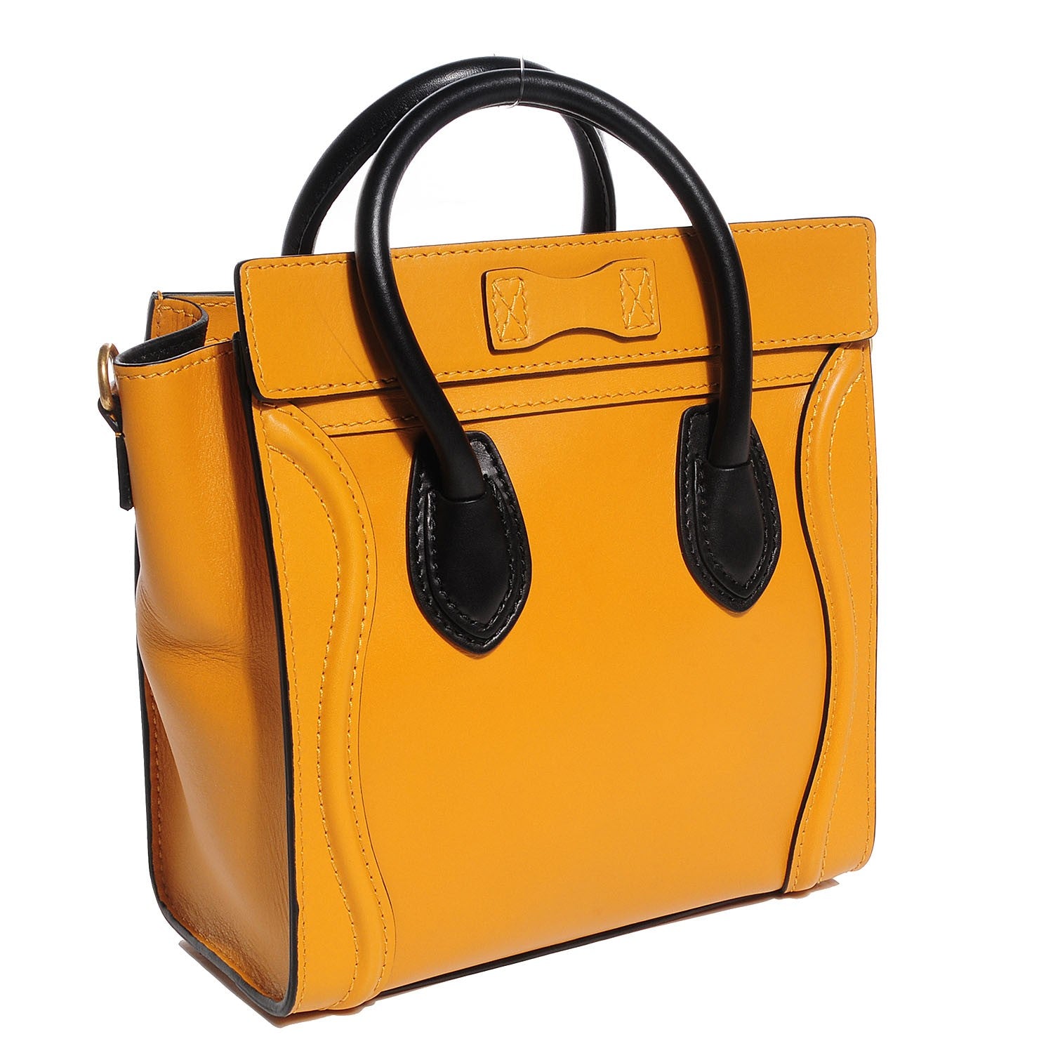 Celine Smooth Calfskin Nano Luggage Amber Black 3 of 8