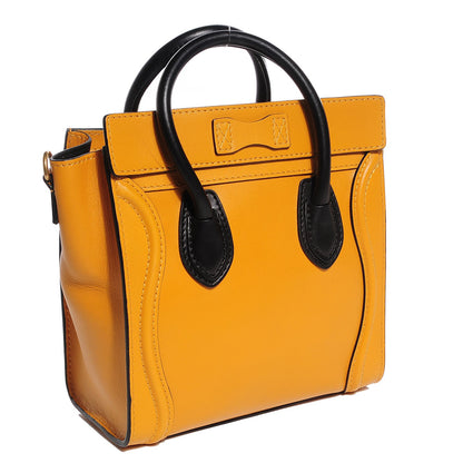 Celine Smooth Calfskin Nano Luggage Amber Black 3 of 8