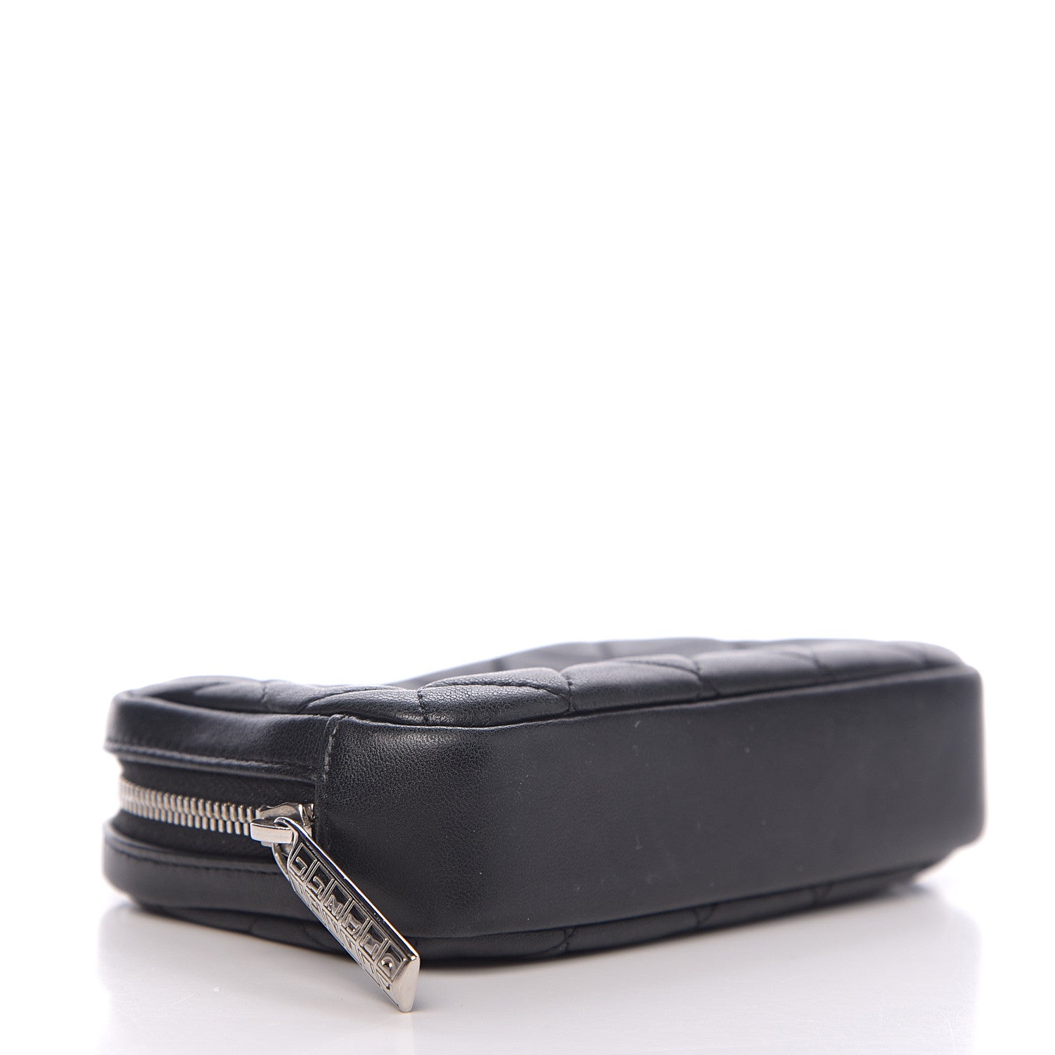 Chanel Lambskin Quilted Small Curvy Pouch Cosmetic Case Black 3 of 6