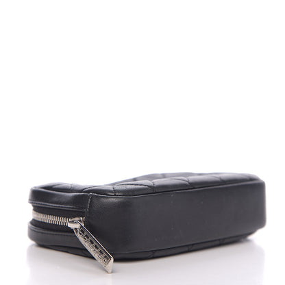 Chanel Lambskin Quilted Small Curvy Pouch Cosmetic Case Black 3 of 6