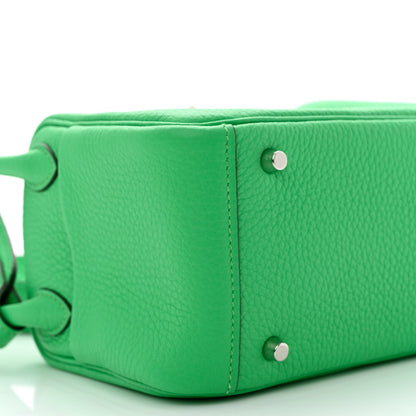Hermes Taurillon Clemence Mini Lindy 20 Vert Comics 9 of 11