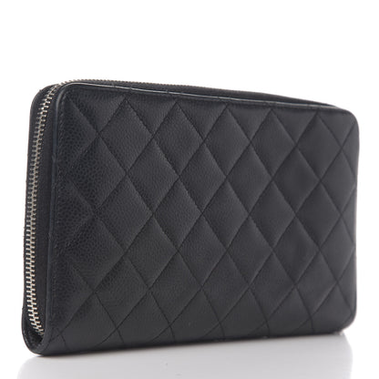 Chanel Caviar Quilted Large Zip Around Organizer Wallet Black 2 of 8