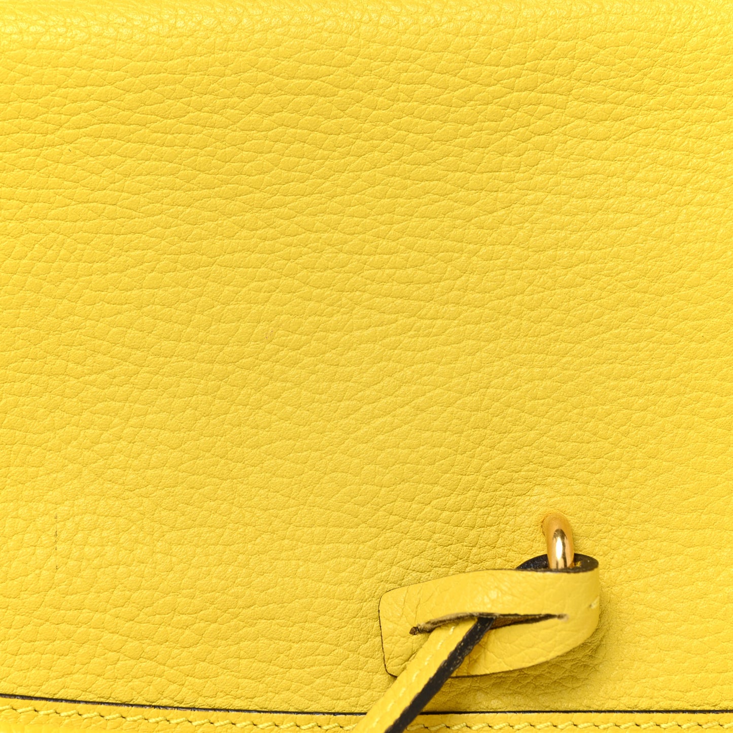 Grainy Calfskin Padlock Skull Clutch Yellow